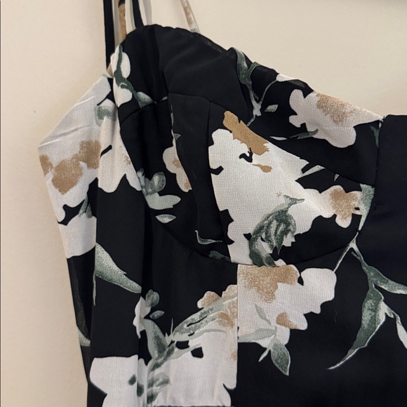 NWT- Petal & Pup Meg Floral Print Bustier Dress, Black, Size 8 - Picture 7 of 12